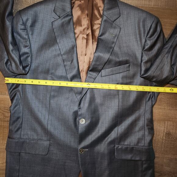 JACK VICTOR Mens Sport Coat Blazer 42R Gray Wool Striped Two-Button Notch Canada - Picture 11 of 16